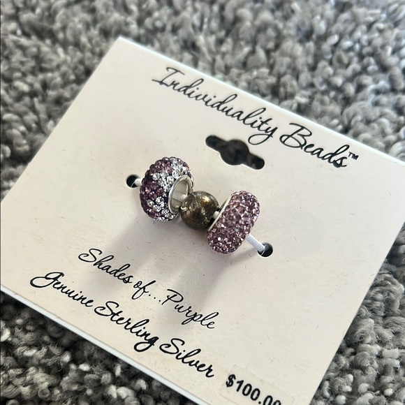 Individuality Beads Sterling Silver Purple Charm - Picture 2 of 3